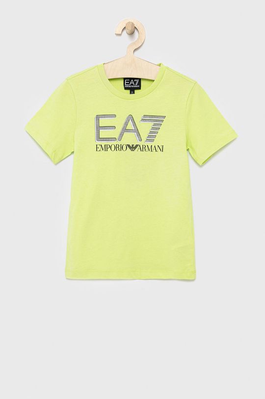 verde deschis EA7 Emporio Armani tricou de bumbac pentru copii De băieți