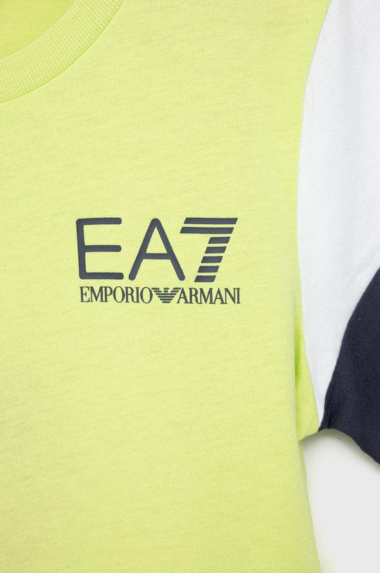 EA7 Emporio Armani t-shirt bawełniany dziecięcy 3LBT65.BJ02Z jasny zielony