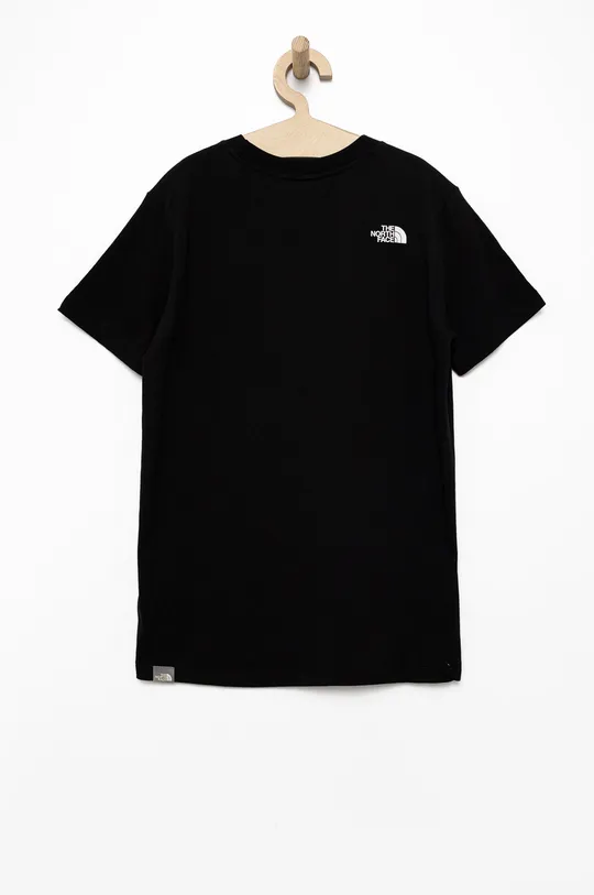 Παιδικό βαμβακερό μπλουζάκι The North Face μαύρο