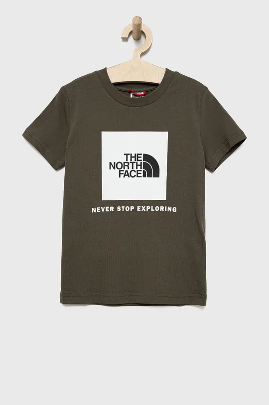 πράσινο Παιδικό βαμβακερό μπλουζάκι The North Face Για αγόρια