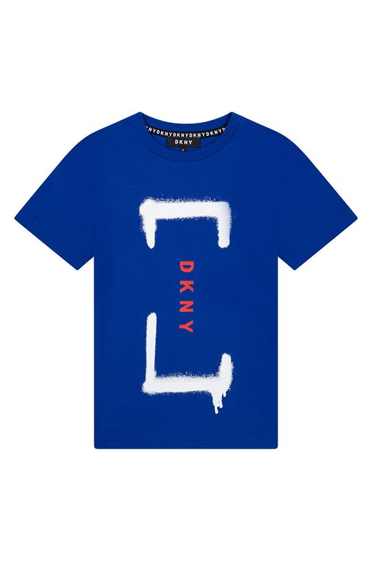 Dkny tricou de bumbac pentru copii bleumarin