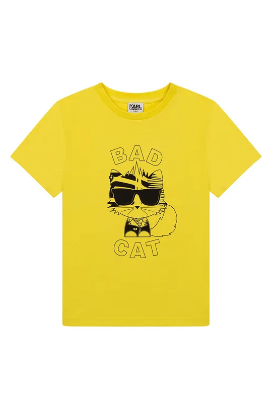 κίτρινο Παιδικό βαμβακερό μπλουζάκι Karl Lagerfeld Για αγόρια