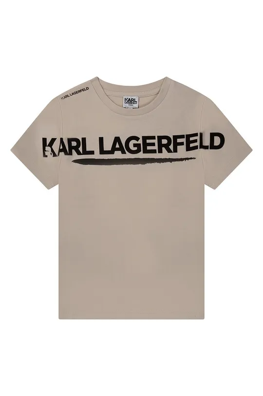 beżowy Karl Lagerfeld t-shirt bawełniany dziecięcy Z25336.162 Chłopięcy