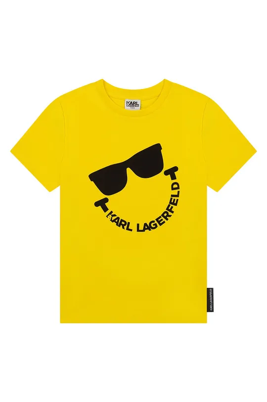 żółty Karl Lagerfeld t-shirt bawełniany dziecięcy Z25344.102.108 Chłopięcy
