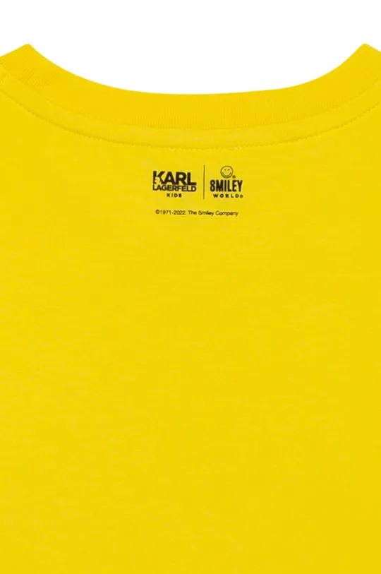 żółty Karl Lagerfeld t-shirt bawełniany dziecięcy Z25344.102.108