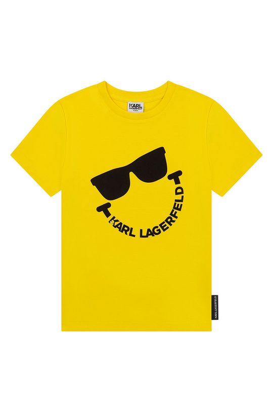 jasně žlutá Dětské bavlněné tričko Karl Lagerfeld Chlapecký