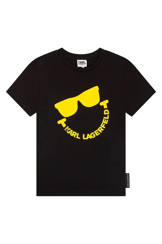 czarny Karl Lagerfeld t-shirt bawełniany dziecięcy Z25344.162.174 Chłopięcy