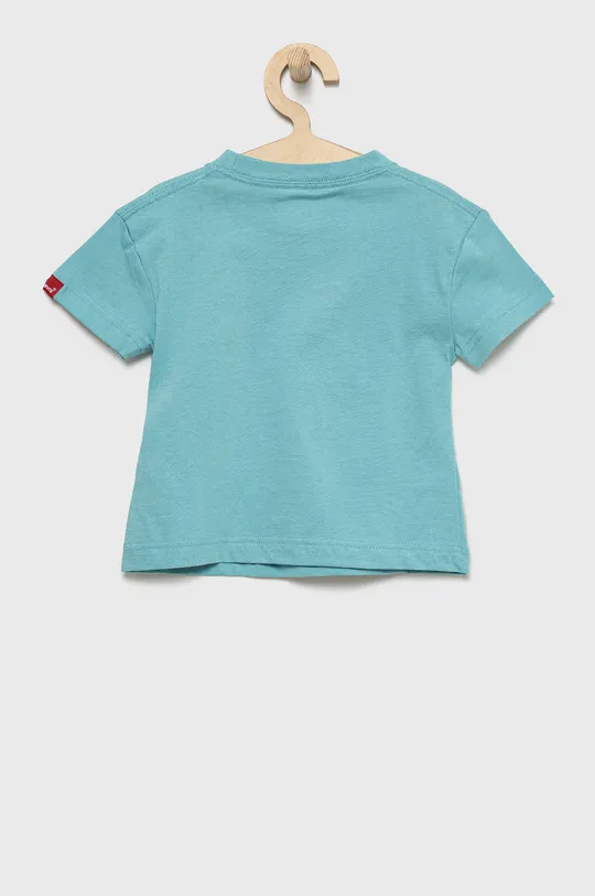 Дитяча бавовняна футболка Levi's бірюзовий