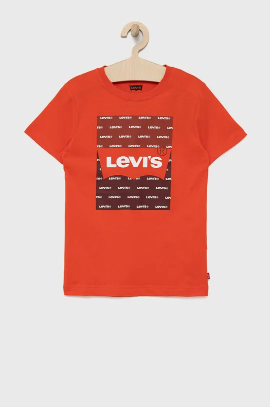 czerwony Levi's t-shirt bawełniany dziecięcy Chłopięcy