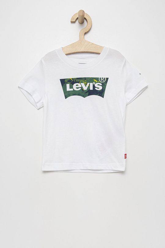 biela Detské bavlnené tričko Levi's Chlapčenský