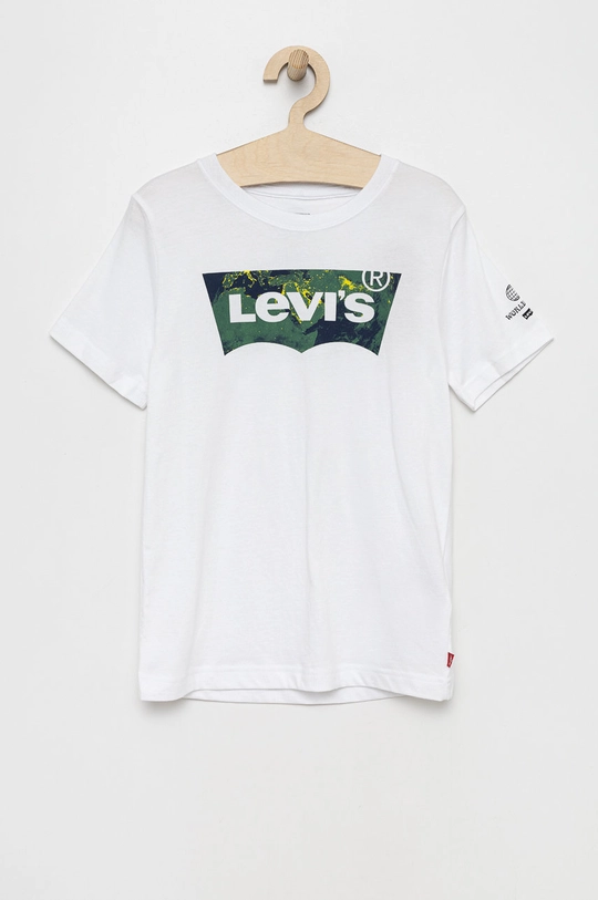 biały Levi's t-shirt bawełniany dziecięcy Chłopięcy