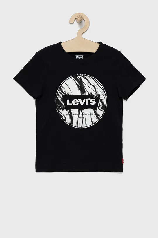 čierna Detské bavlnené tričko Levi's Chlapčenský