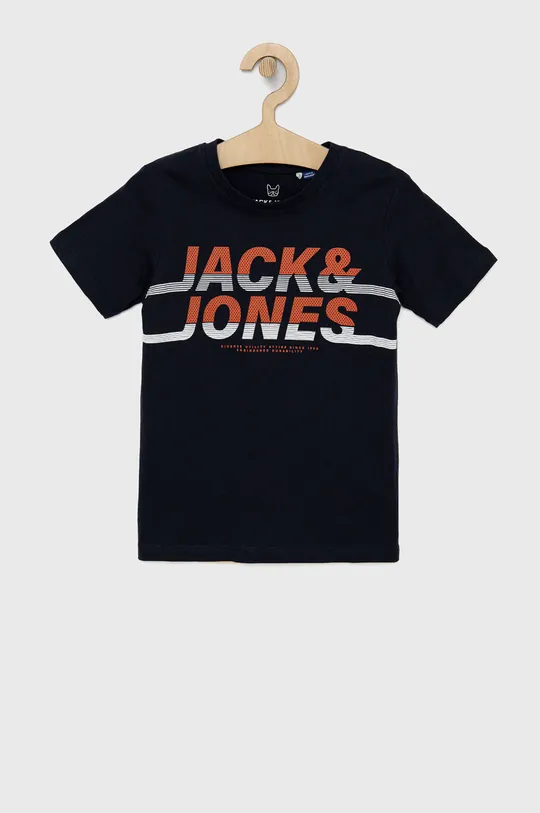 tmavomodrá Detské bavlnené tričko Jack & Jones Chlapčenský