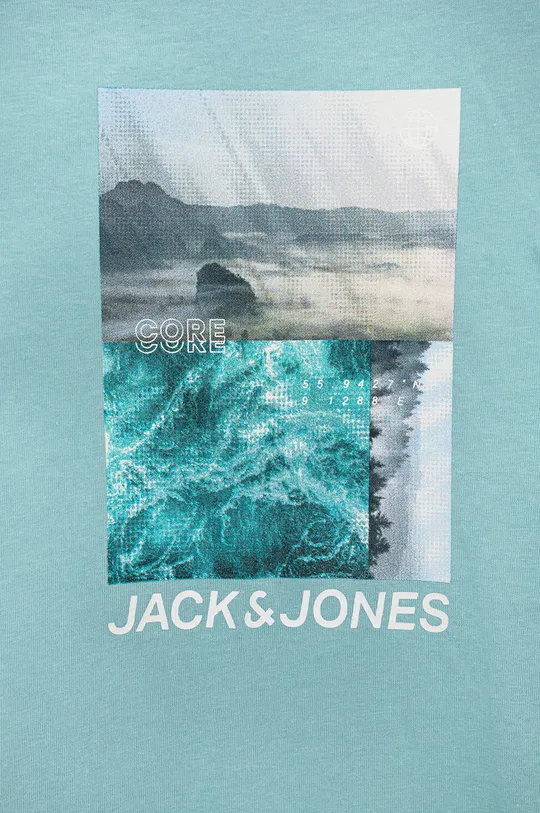 Jack & Jones t-shirt bawełniany dziecięcy turkusowy