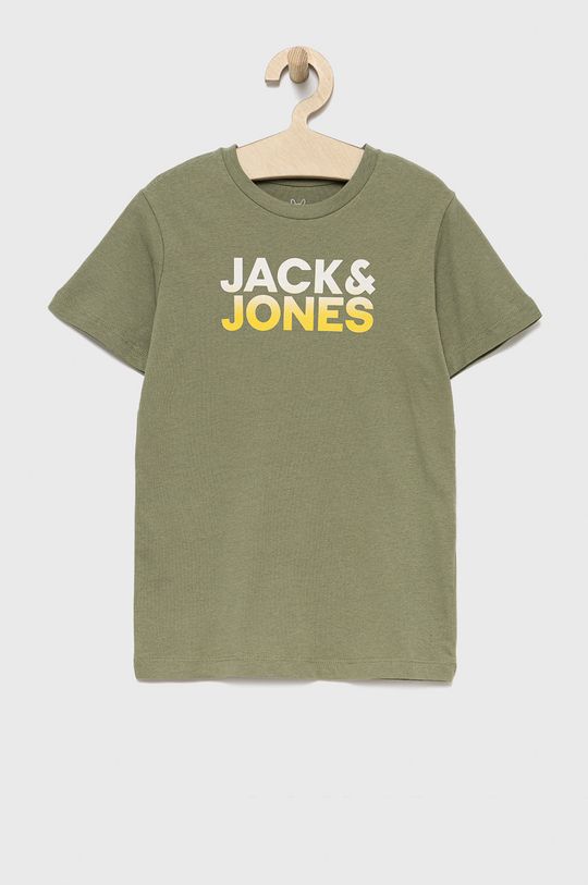 sýto zelená Detské bavlnené tričko Jack & Jones Chlapčenský