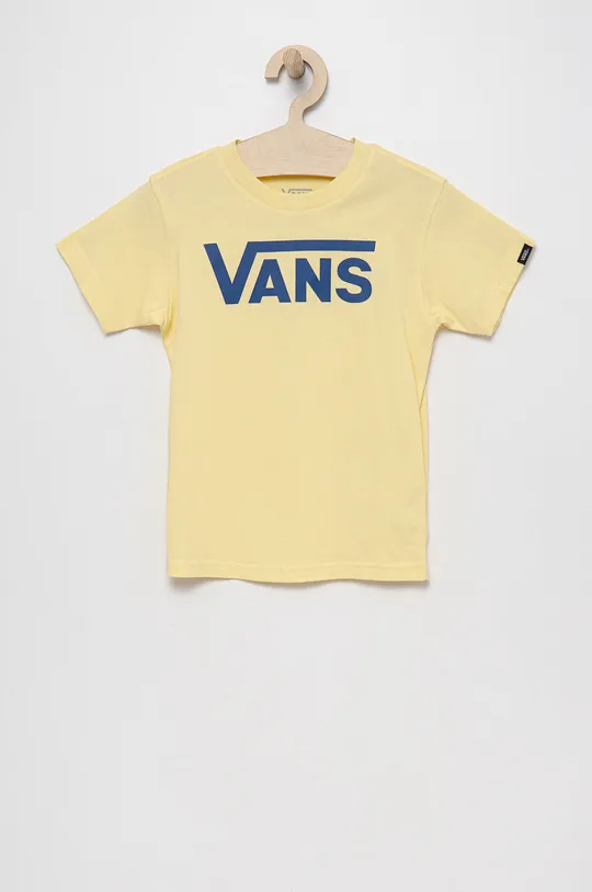 żółty Vans t-shirt bawełniany dziecięcy Chłopięcy