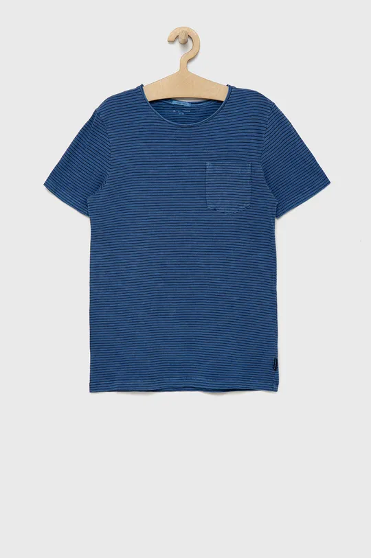 тёмно-синий Детская хлопковая футболка Tom Tailor Для мальчиков