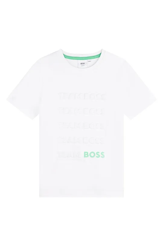 biały Boss t-shirt bawełniany dziecięcy J25N83.114.150 Chłopięcy