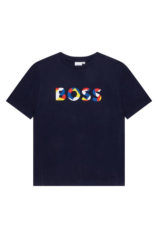 Boss t-shirt bawełniany dziecięcy J25N46.162.174 granatowy