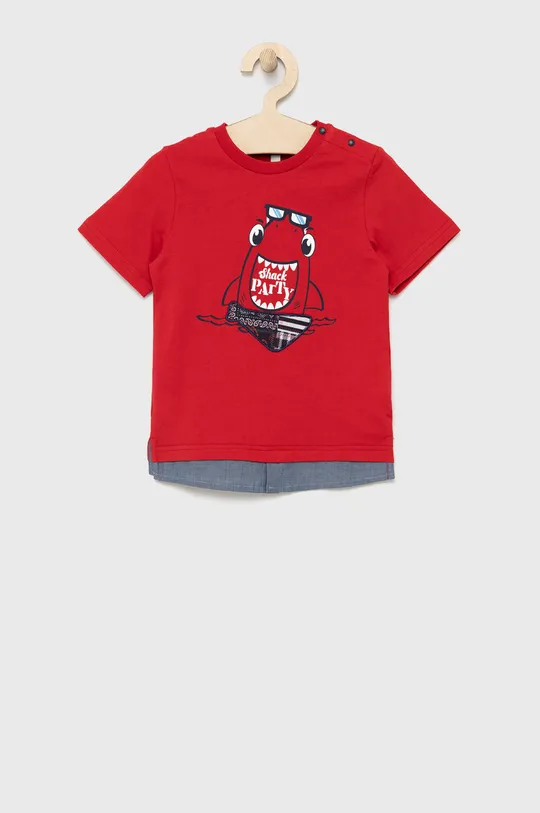 czerwony Birba&Trybeyond t-shirt bawełniany dziecięcy Chłopięcy