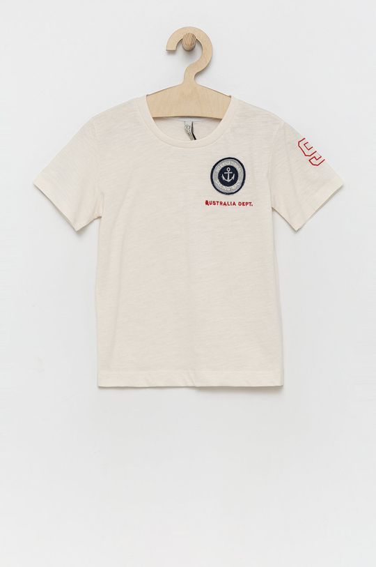 kremowy Birba&Trybeyond t-shirt bawełniany dziecięcy Chłopięcy