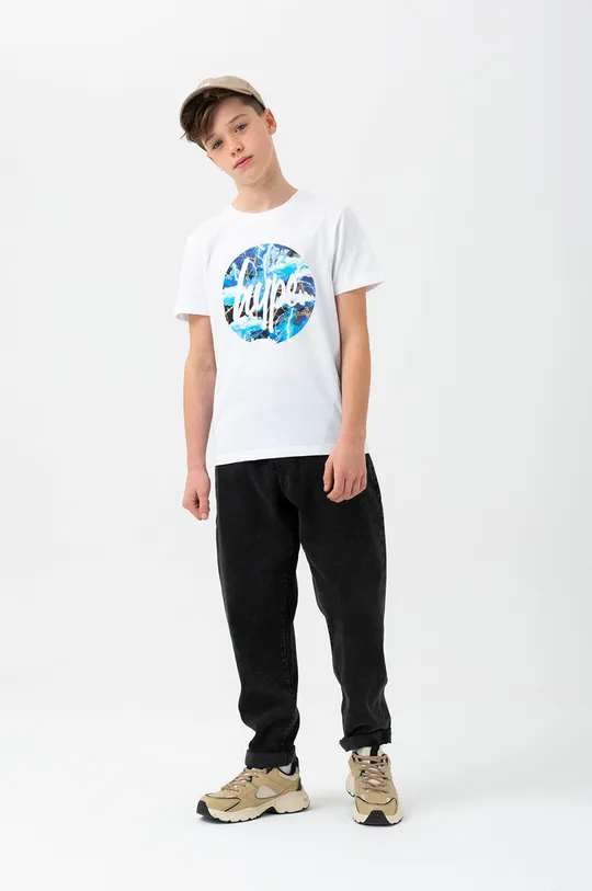 Παιδικό βαμβακερό μπλουζάκι Hype λευκό