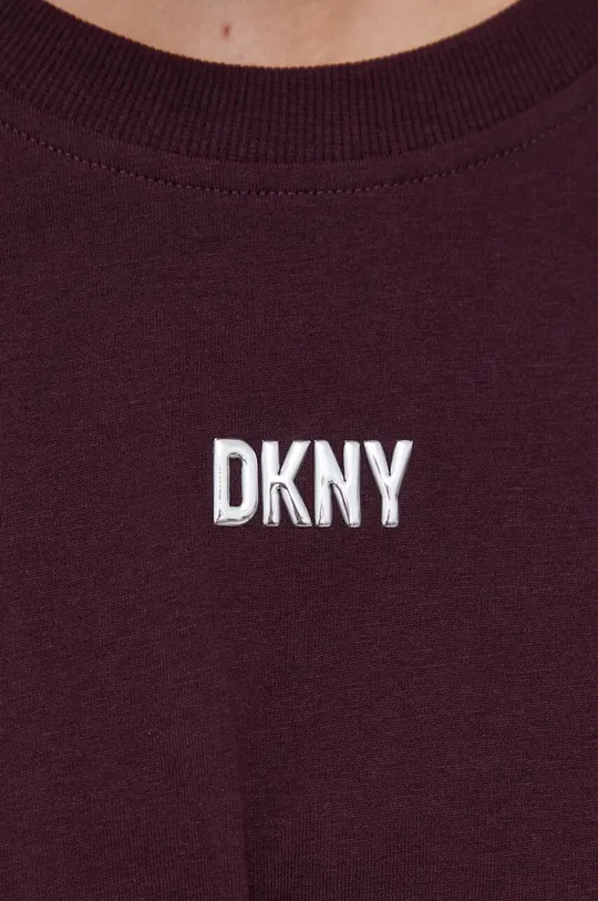 μπορντό Βαμβακερό μπλουζάκι DKNY