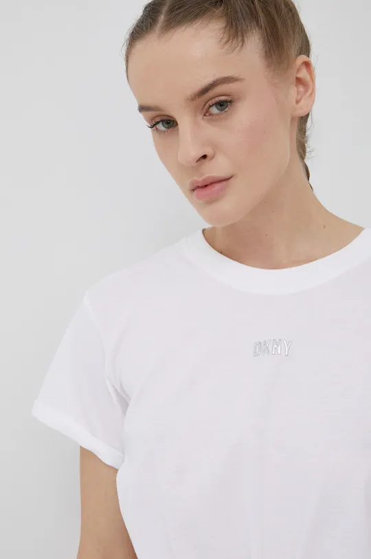 biały Dkny t-shirt bawełniany DP1T8521 Damski