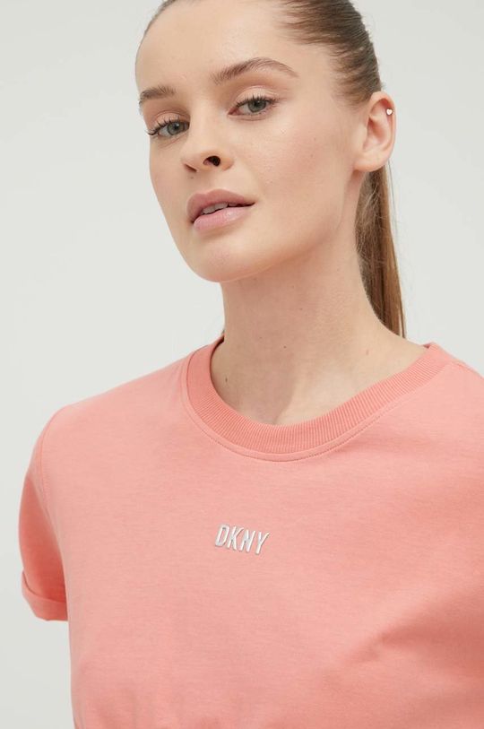 fialovo-růžová Bavlněné tričko Dkny