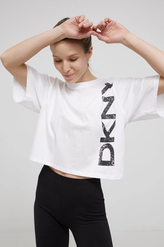 biały Dkny t-shirt bawełniany DP1T8459 Damski