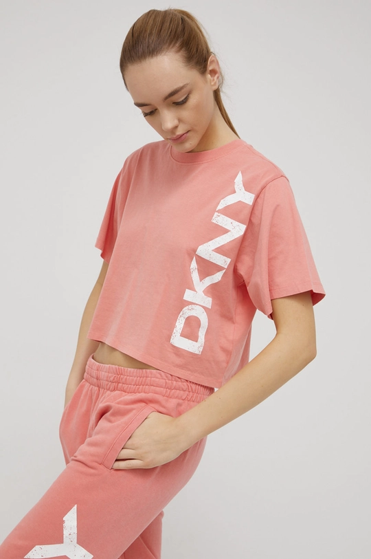 roza Dkny bombažna majica Ženski