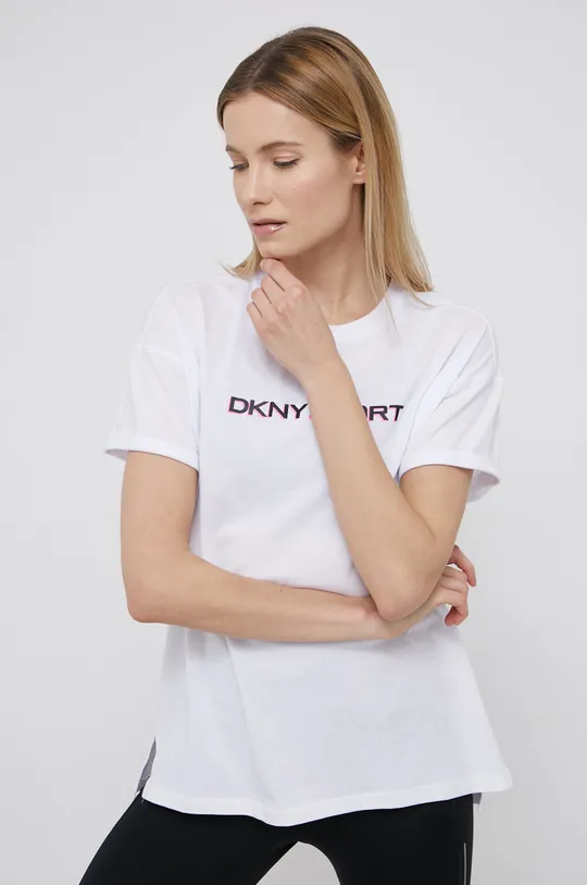 biela Bavlnené tričko Dkny Dámsky