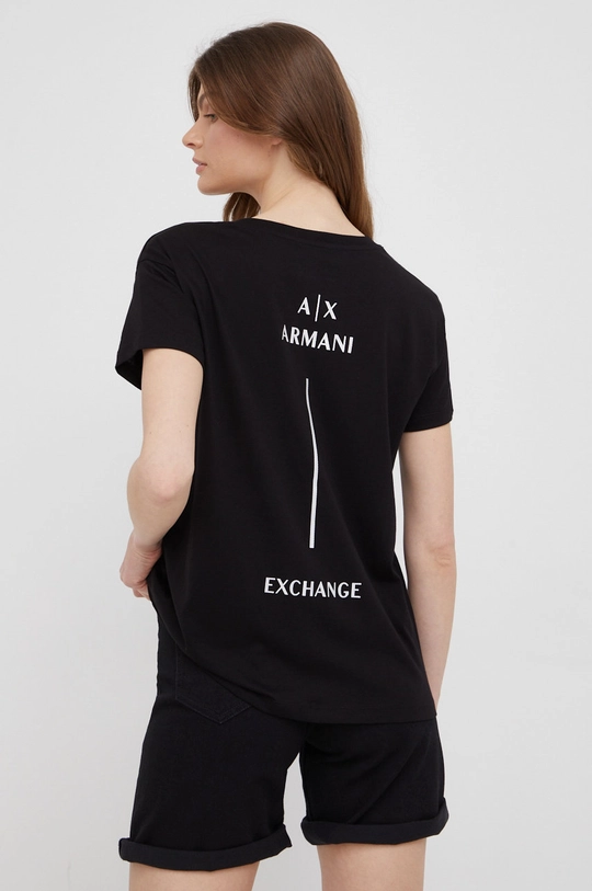 čierna Bavlnené tričko Armani Exchange Dámsky