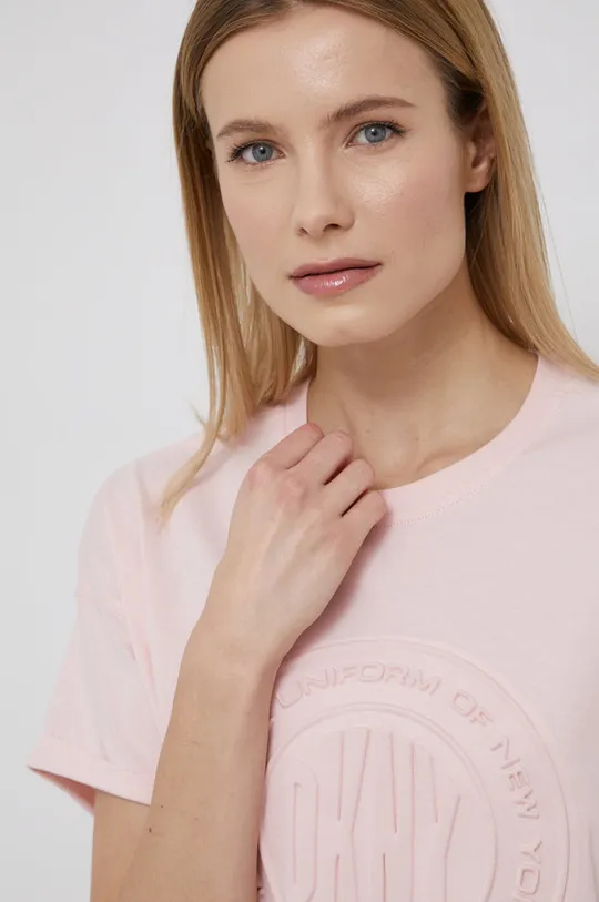 różowy Dkny T-shirt bawełniany DP1T8430