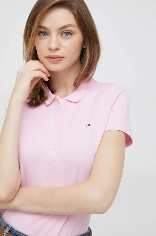 roza Polo majica Tommy Hilfiger Ženski
