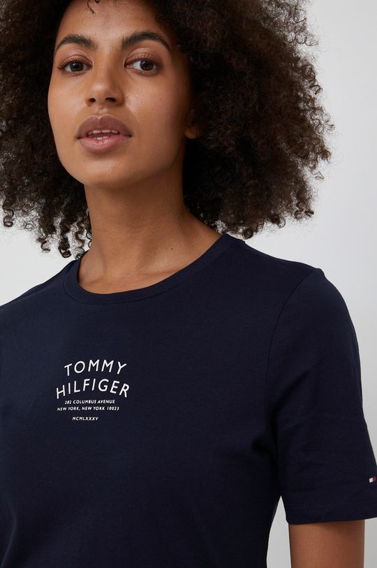 námořnická modř Bavlněné tričko Tommy Hilfiger