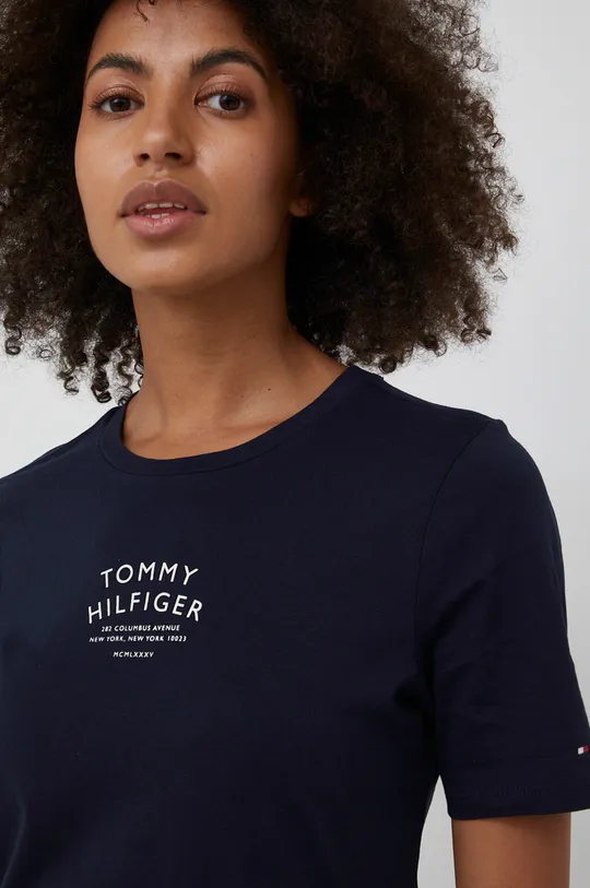 σκούρο μπλε Tommy Hilfiger - Βαμβακερό μπλουζάκι