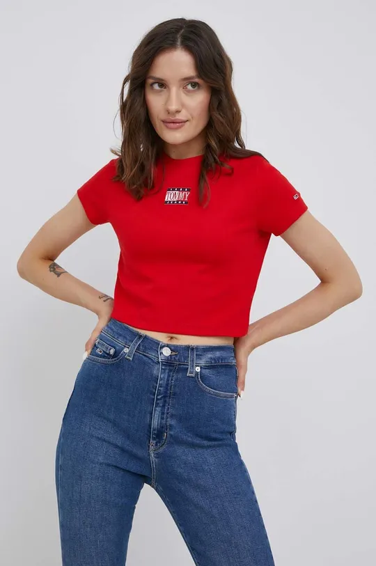 czerwony Tommy Jeans T-shirt DW0DW11991.PPYY Damski