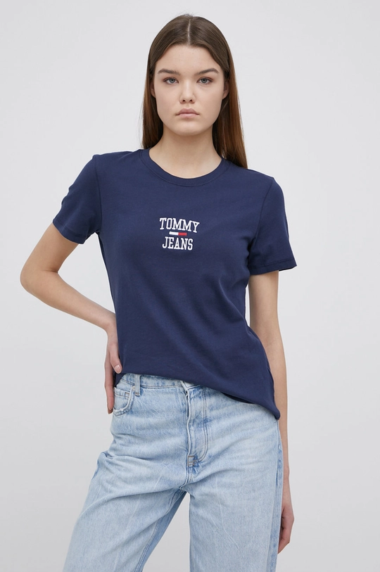 granatowy Tommy Jeans t-shirt bawełniany DW0DW12040.PPYY