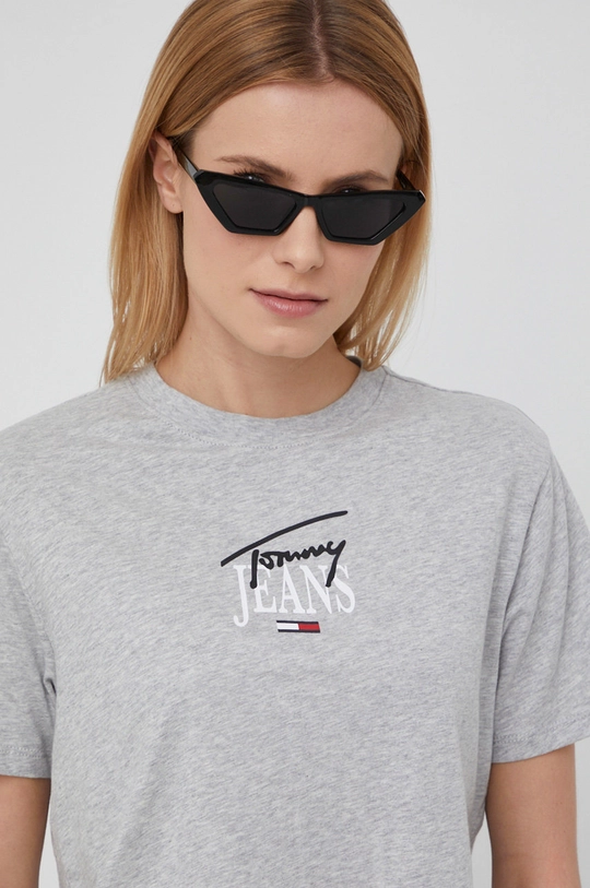 серый Хлопковая футболка Tommy Jeans