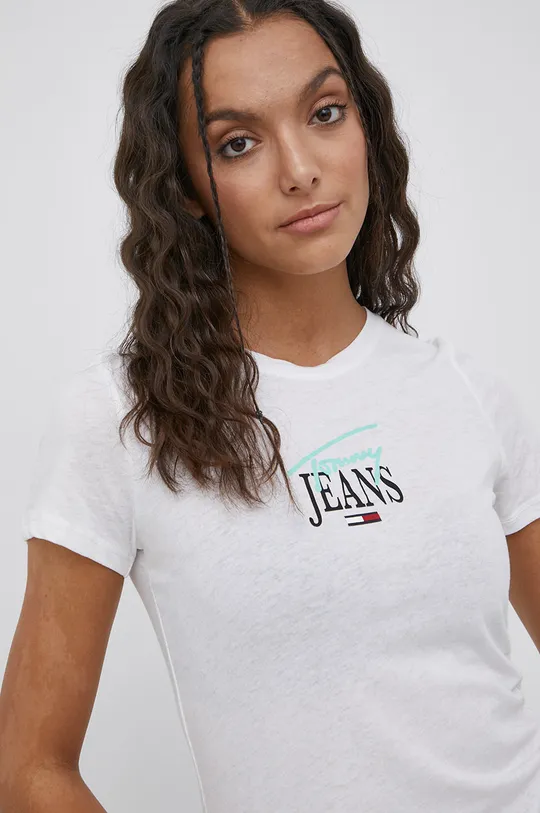 λευκό Tommy Jeans - Μπλουζάκι Γυναικεία