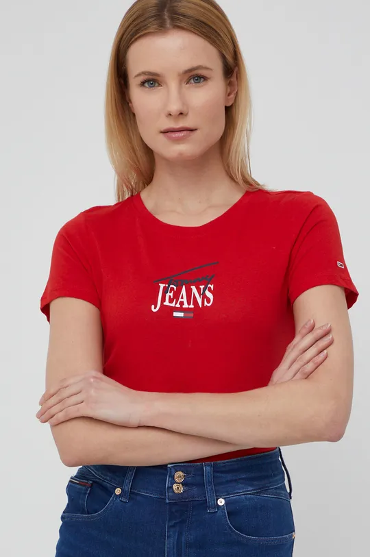 κόκκινο Tommy Jeans - Μπλουζάκι