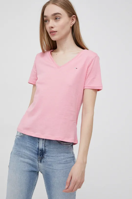πολύχρωμο Tommy Jeans - Βαμβακερό μπλουζάκι (2-pack) Γυναικεία