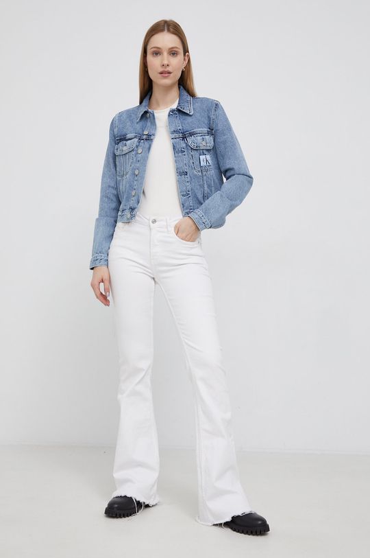 Tričko Calvin Klein Jeans smetanová