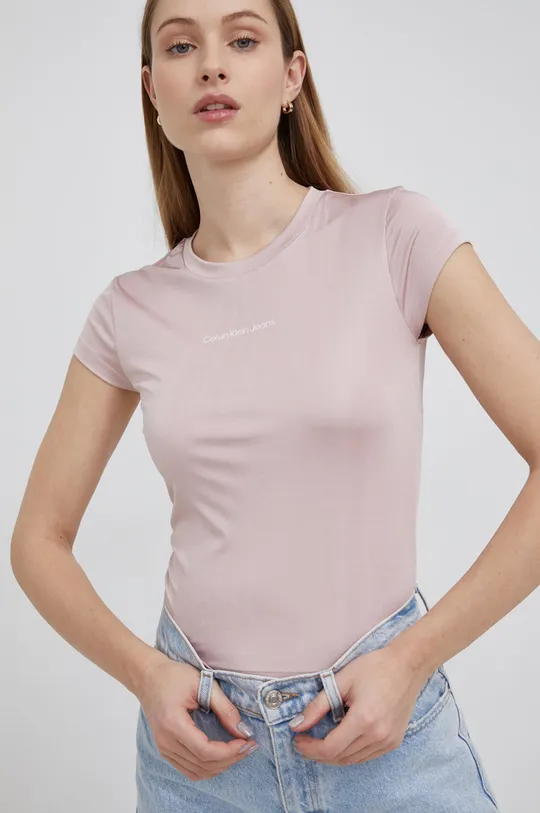Majica kratkih rukava Calvin Klein Jeans roza