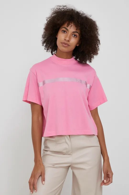 fioletowy Calvin Klein Jeans T-shirt bawełniany J20J217710.PPYY