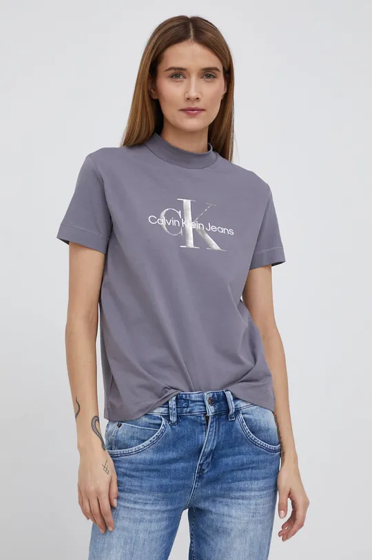 γκρί Μπλουζάκι Calvin Klein Jeans Γυναικεία