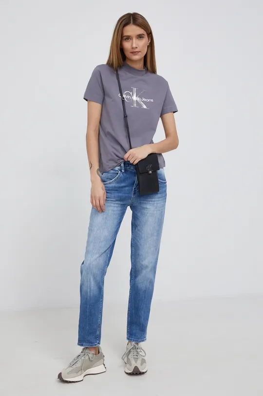Majica kratkih rukava Calvin Klein Jeans siva