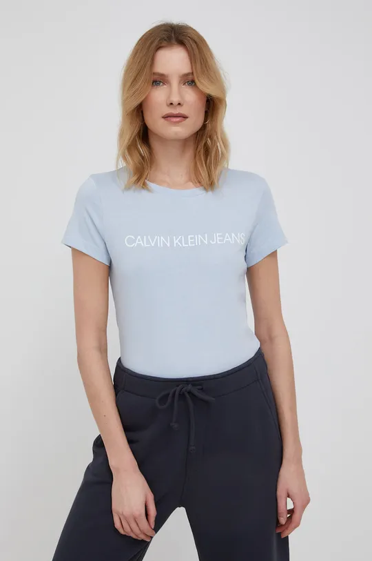 niebieski Calvin Klein Jeans T-shirt bawełniany (2-pack) J20J216466.PPYY Damski