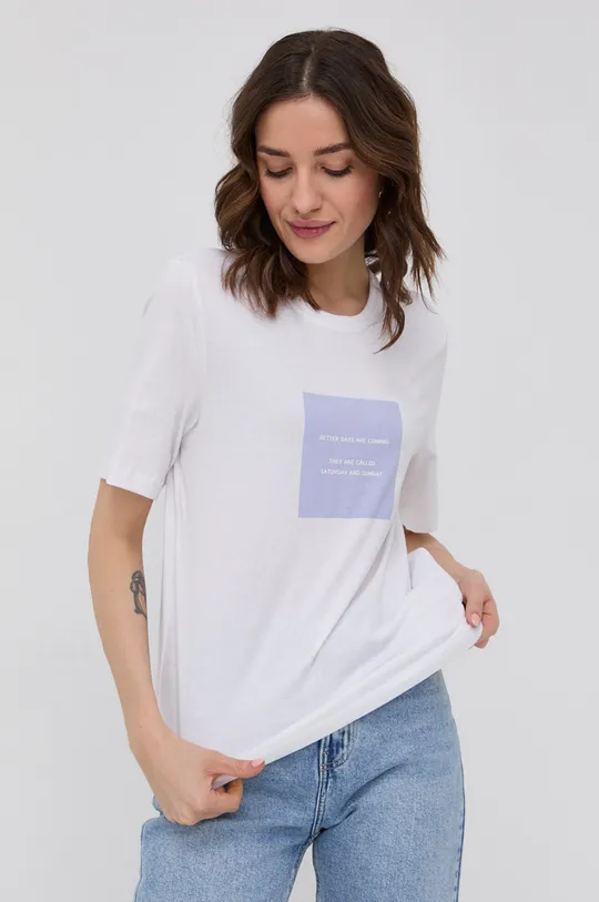 λευκό Βαμβακερό μπλουζάκι Only Γυναικεία
